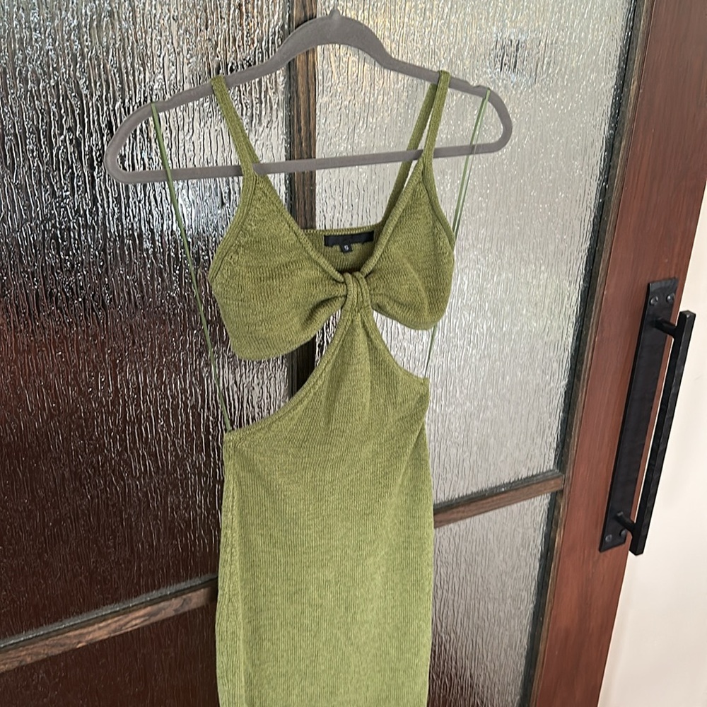 Cult Gaia Serita Olive Knit halter dress size small - Picture 5 of 10